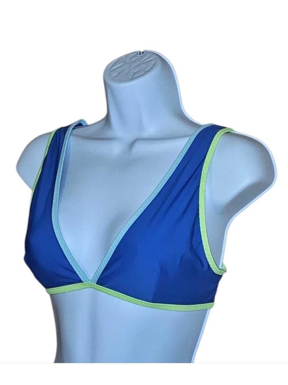 Aerie sporty scoop swim top in blue and lime green 🍋‍🟩
